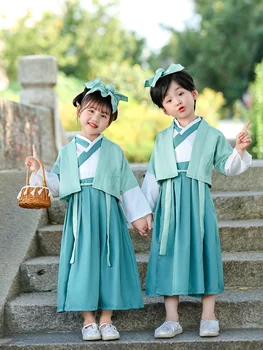 Otrok Hanfu, tradicionalna Kitajska obleka, osnovne šole, dijaki in osnovnošolci dijaki. Kitajski stil