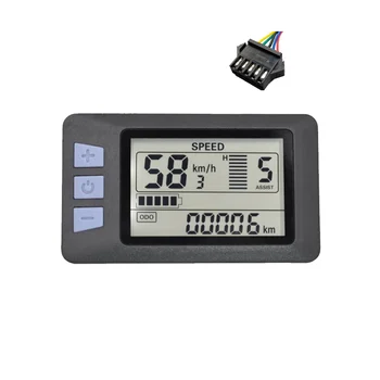 P3H LCD-Zaslon Meter nadzorni Plošči 24V-60V Električno Kolo Merilnik Prikaže Plošča za Električni Skuter(SM Plug 5PIN)