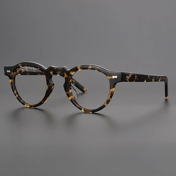 Moška očala Acetat Retro Okvir Očal je Japonska Krog Moških Recept Očala Okvir Ženske Kratkovidnost Eye glasses