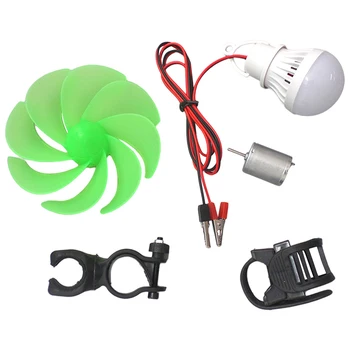 Mini Vetrne Turbine Motornih Rezilo W/podaljšana osvetlitev (Bulb DIY Komplet Moč Alternativnih virov Energije Poučevanje Naravoslovja Orodje Model Razsvetljavo