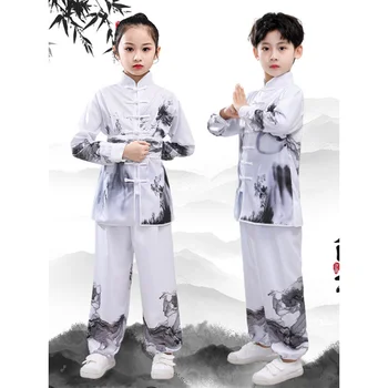Fantje in dekleta borilnih veščin oblačila praksi oblačila Kitajski Kung Fu Tai Chi oblačila Kakovost Črnila usposabljanje performanc oblačila