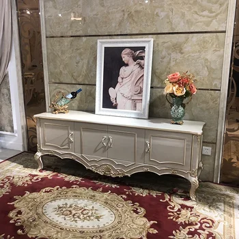 Evropski stil TV omarico, iz masivnega lesa izrezljane tla kabinet čaj tabela kombinacija neoklasični dnevna soba ozadju kabinet bedr