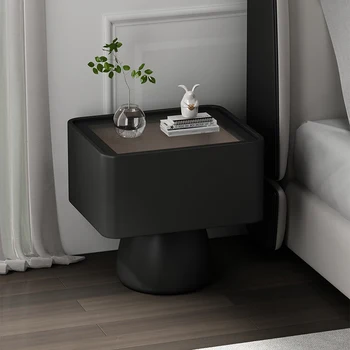 Estetski Predali Nightstands Mini Majhen Oblikovanje Evropske Moderne Nočno Omarico Masivnega Lesa Black Tabela De Chevet Doma Pohištvo