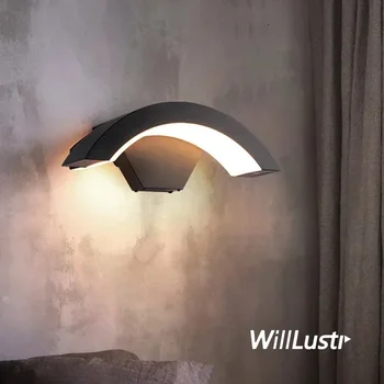 LED Aluminija Stenske Svetilke Inteligentni Indukcijske Ustvarjalne Luna Obliko Rov Balkon, Dvorišče Zunanjo Uporabo IP65 Vode-Dokazilo Razsvetljavo