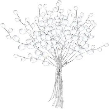 50Pcs Poročne Tiara Kristalni Cvet Lepo Pregledna Umetno Šopek Poročni Zabavi Crystal White Vejice Obrti Dekoracijo