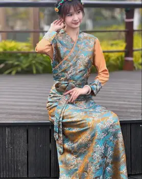 Kitajski Tibera Obleka Ženske Haljo Pomlad BORA Tradicijo Nova