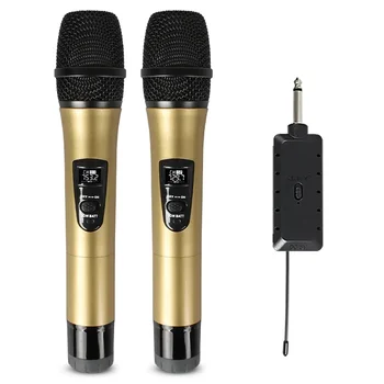 Brezžični Mikrofon Profesionalni UHF Dual Channels-Ročni Mikrofon Micphone Mikro Telefon Za Karaoke Sestanek 50 Metrov Zapeli Pesem KTV