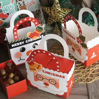 5 Kos Božič Santa in Sneg Polje z Ročajem Znotraj Polje Sveča Sladkarije Piškotek Sveča Čokolada Pečemo Darilni Embalaži Uporabo