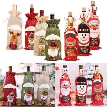 Božič Vina, Steklenico Kritje Prahu Kritje Okraski za Dom Mizi, Okraski za Božično Darilo Drevo Ornament Novo Leto 2024