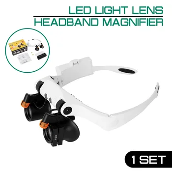 Lupo LED Luči Leče, Povečevalna Stekla Nastavljiv Glavo, Gledal Vzdrževanje Loupe Head-mounted Steklo LED Povečevalno Glasse