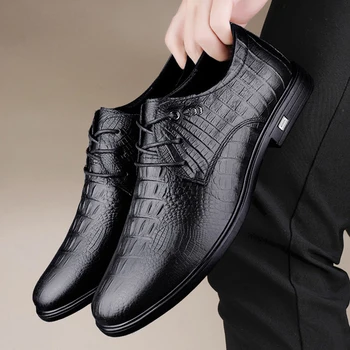 Za moške, Visoke Kakovosti Usnja Podjetja Formalno Čevlji za Klasično italijansko Priložnostne Obleko, Čevlji za Moške Elegantne Urad Oxford Čevlji Plus Velikost 46