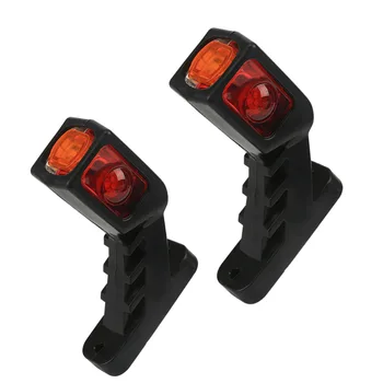 2Pcs Kratek Stranski Položaj Svetlo Rdeča+Rumena+Bela Strani Marker za težka semi-tovornjak RV avto