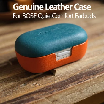 Pravega Usnja Za BOSE QuietComfort Čepkov Primeru Luksuznih pravo Usnje Meri Izdelan Ročno Kritje Bluetooth Slušalke Primerih