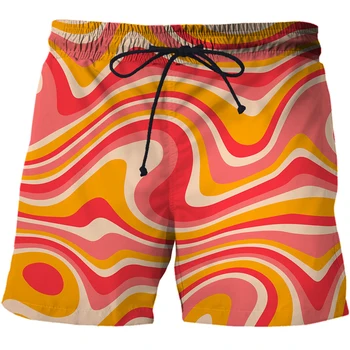 Novo Grafiti vzorec Tiskanje 3D plaža Hlače, moške poletne hlače masculina hlače Modni dihanje Kopalke, moške športne hlače