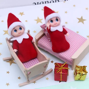 1 Kos Malo Božič Vilini Rdeče Elf Lutka Dvojčka Baby Doll Elf za Božič, Novo Leto Koledarjev Advent in Božič Naselitve Stuffer
