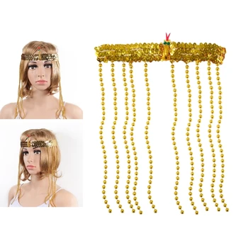 Golden Vintage Cosplay Headdress Sequins Pokrivala za Dekleta Halloween Lase Hoop Cosplay Egiptovski Kača Lase Hoop Dropship