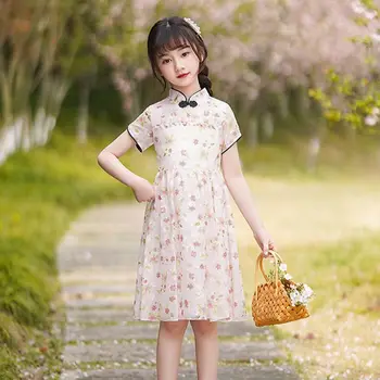 Kakovost Dekleta Qipao Obleko Tradicionalnih Otrok Cheongsam Princesa Hanfu Kostum Stranka 3-12 Let