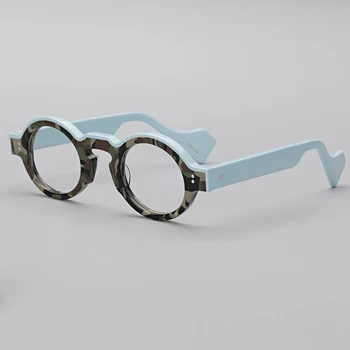 Krog Modnih Acetat novih očal Okvir Kratkovidnost optična očala Visoko kakovostne Ženske Moški ročno oblikovalec blagovne znamke Očala