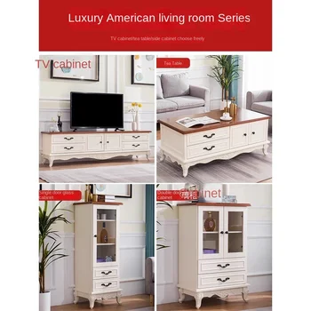 Masivnega lesa TV kabineta, spalnice, moderno preprost tla predalnik majhnih apartma dnevna soba, mini Ameriški čaj tabela TV omara combina 1