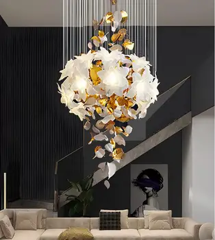 Nova zasnova lestence Luksuzni stopniščne luči, Hotelski avli dnevna soba dekorativne razsvetljave prilagojeno lučka 2