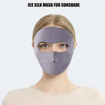 Maska za zaščito pred soncem Poletje Ice Svile Anti-UV Športih na Prostem, Kolesarjenje, Kolo, motorno kolo, Šal Dihanje Tanke Ženske Pol sprednji Pokrov 2