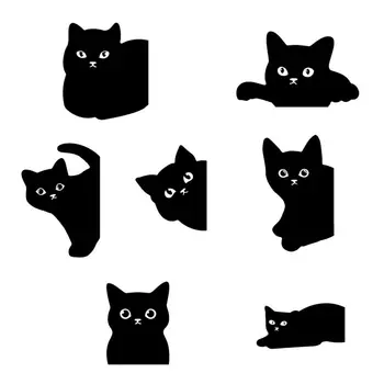 Mačka Magnetni Zaznamki Magnetni Mačka Zaznamki za Otroke Učitelji Kawaii Knjiga Strani Posnetke za Študente Luštna Črna Mačka za Knjigo 3