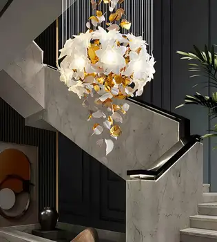 Nova zasnova lestence Luksuzni stopniščne luči, Hotelski avli dnevna soba dekorativne razsvetljave prilagojeno lučka 3