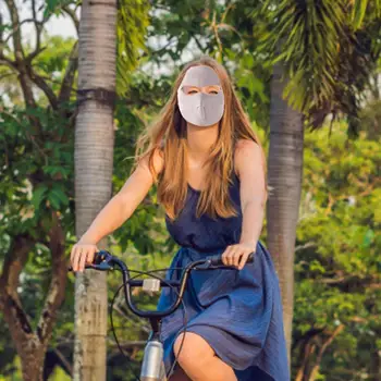 Maska za zaščito pred soncem Poletje Ice Svile Anti-UV Športih na Prostem, Kolesarjenje, Kolo, motorno kolo, Šal Dihanje Tanke Ženske Pol sprednji Pokrov 3