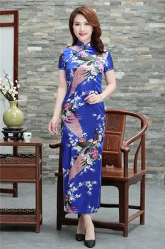 Priložnostne Obleke Za Ženske Novost Cheongsam Qipao Slim Classic Obleko Kratek Rokav Kitajske Tradicionalne Mandarin Ovratnik Oblek 3