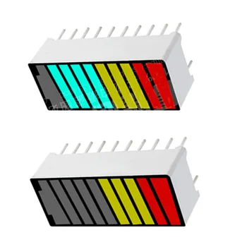 LED zaslon litijeva baterija, vklop, prikaz modul B10RYGB 10-segment 4 barvni digitalni cev Napetost lightbar 3.2 Proti 3,7 V 3
