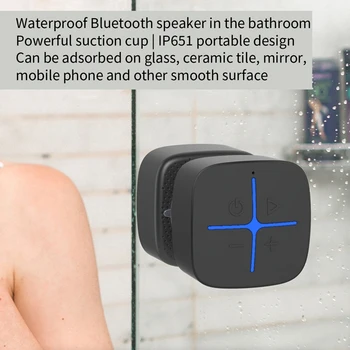 Kopalnica Nepremočljiva Bluetooth Zvočnik Dustproof In Shockproof 5.0 Mini Sesalni Subwoofer Trajne Enostavno Namestite 4