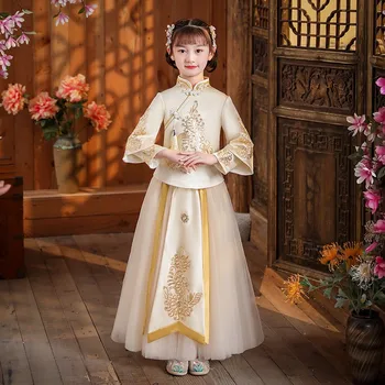 Otrok je Jeseni, Pozimi Hanfu Dekle Stari Kostum Debele Deklice Baby Tang bo Ustrezala Stopnji Obleko Toplo 2024 Novo Leto Oblačila Darilo 5